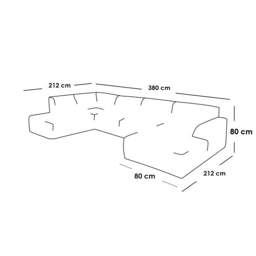 كنبة زاوية خشب سويدي و كتان - بيج