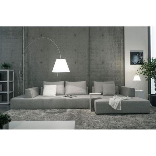 كنبة زاوية خشب سويدي وكتان - رمادي