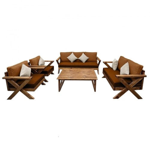 طقم جلسات خارجية خشب حرف اكس