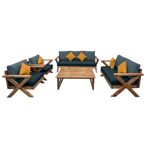 طقم جلسات خارجية خشب حرف اكس