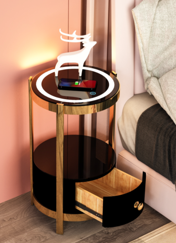 طاولة ذكية مع شحن لاسلكي واضاءة