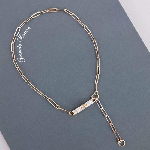 سلسال مميز مطلي ومرصع بالألماس الصناعي