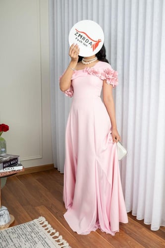 فستان سهرة ناعم خامه باربي معى شيفون