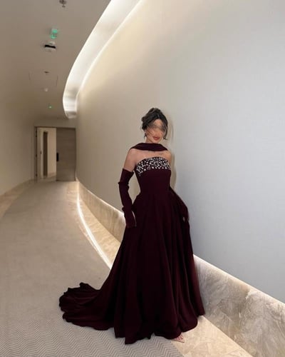 فستان سهرة عودي خامه باربي بتطريز مميز