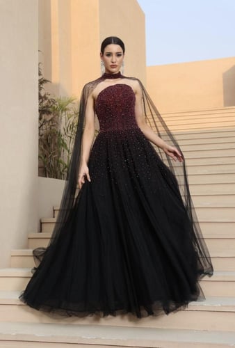 فستان سهرة بلؤلؤ فاخر