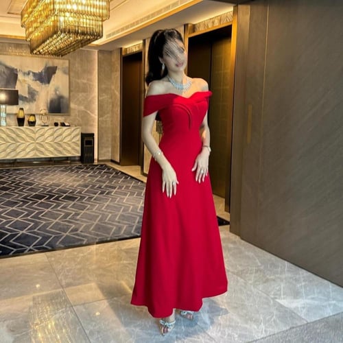 فستان احمر راقي