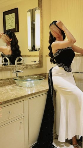 فستان سهرة بتطريز انيق