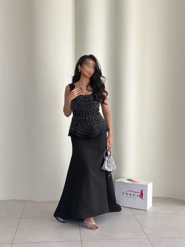 فستان سهرة بكورسية مطرزة فاخر