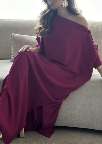 فستان اوفر سايز بلونين موف+بني