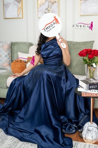 فستان ازرق مطرز فخم