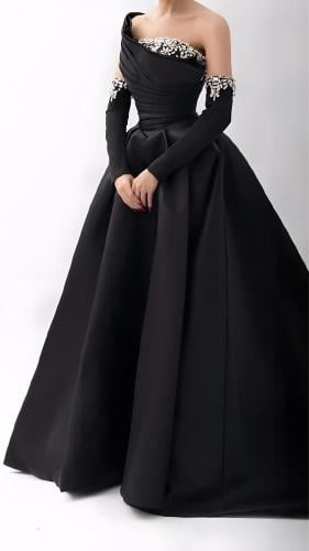 فستان سهرة خامة ميكادو فخم لونين