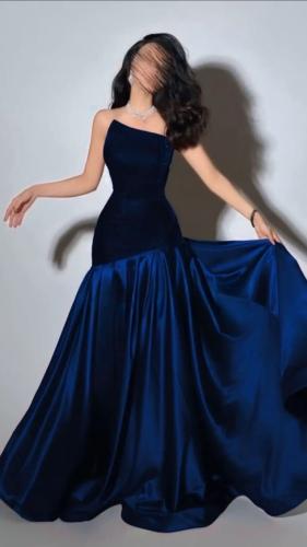 فستان سهرة خامة جوخ معى تفته استرتش