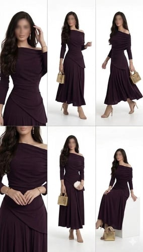 فستان موف ناعم انيق