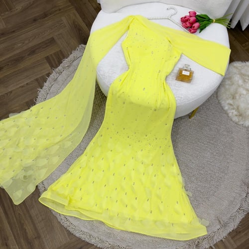 فستان للمناسبات خامه شيفون تطريز يدوي