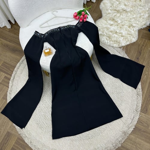 فستان فخم خامة بأربي تطريز يدوي