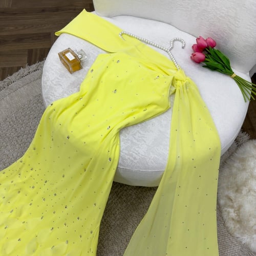 فستان للمناسبات خامه شيفون تطريز يدوي