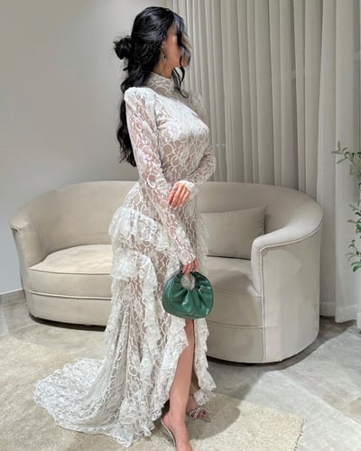 فستان خامة دانتيل مشجر