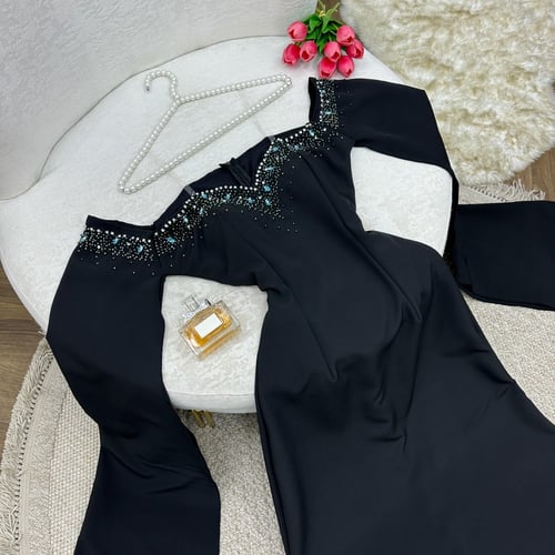 فستان فخم خامة بأربي تطريز يدوي