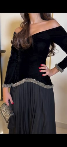 فستان سهرة خامه جوخ معى تطريز فاخر