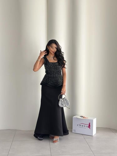 فستان سهرة بكورسية مطرزة فاخر