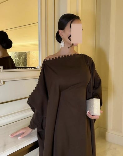 فستان اوفر سايز بلونين موف+بني