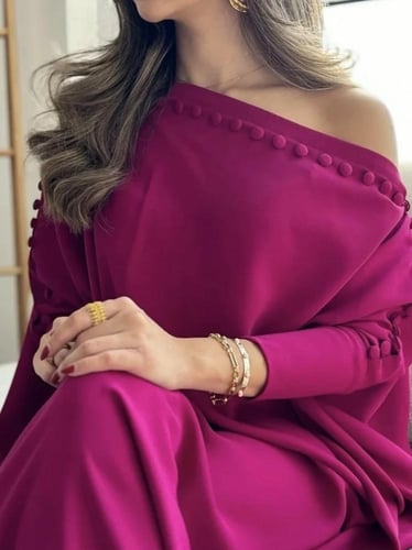 فستان اوفر سايز بلونين موف+بني