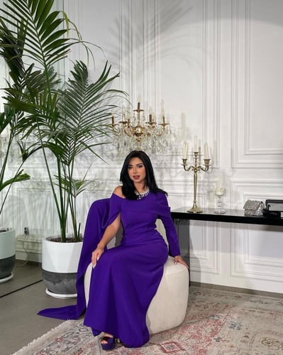 فستان موف فخم