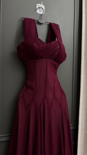 فستان عودي انيق خامة شيفون