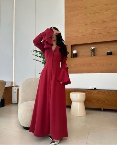 فستان احمر راقي