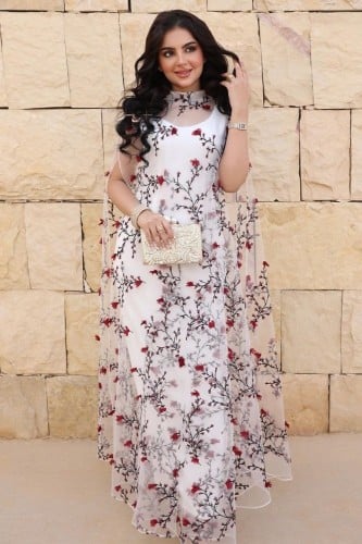 فستان بالورد النيلي قطعتين القطعة الداخلية كريب ست...