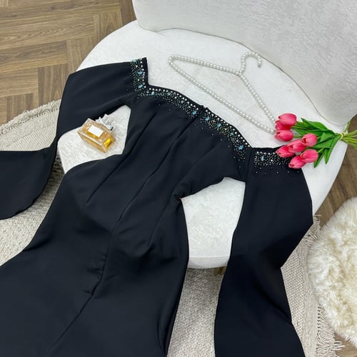 فستان فخم خامة بأربي تطريز يدوي