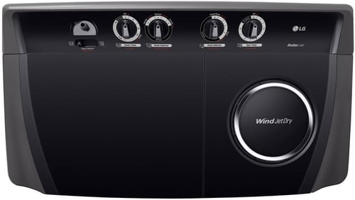 غسالة ال جي حوضين 14 كيلو تحميل علوي أسود WTT1410O...