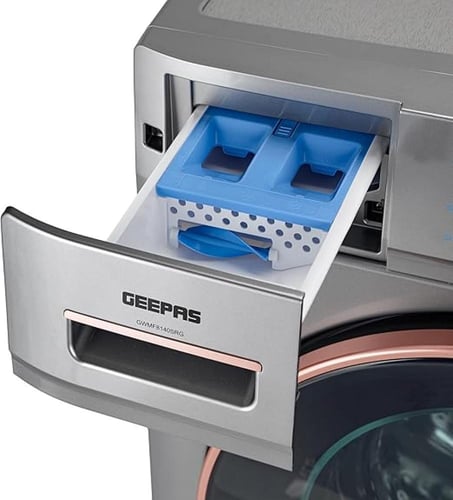 غسالة جيباس أمامية 8 كغ شاشة رقمية رمادي معدني