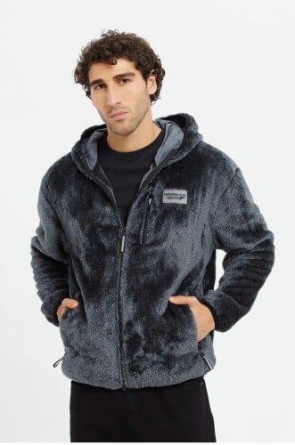 جاكيت اسود فرو