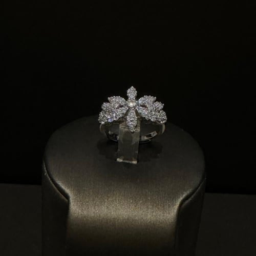 زهر - طقم دقة الماس فضي