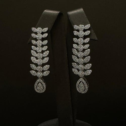 لازوردي - طقم دقة الماس فضي