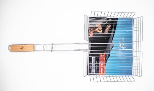 شبك شواء قمرا عميق صغير مقبض خشب ‎31×25 سم – مثالي...