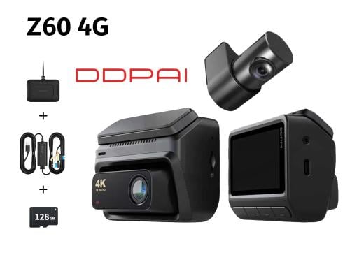 مجموعة داش كام DDPAI Z60 4K + 4G امامي وخلفي