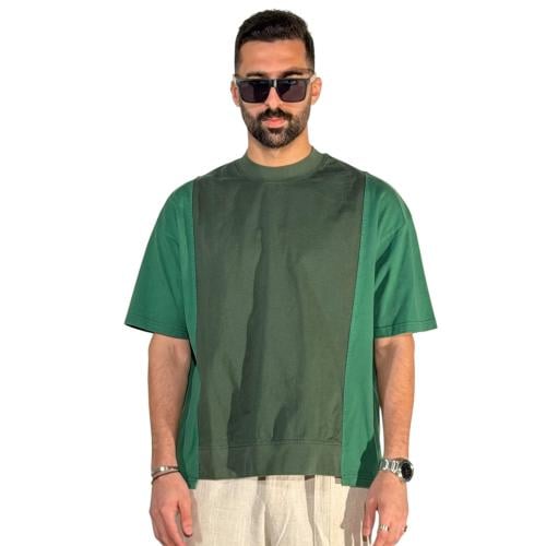 تيشرت أوفر سايز "بينل" بتصميم متباين