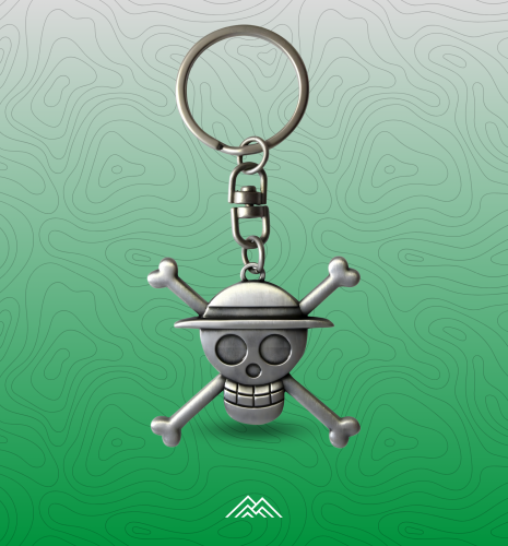 ميدالية مفاتيح ثلاثية الأبعاد بشعار الجمجمة من ون...