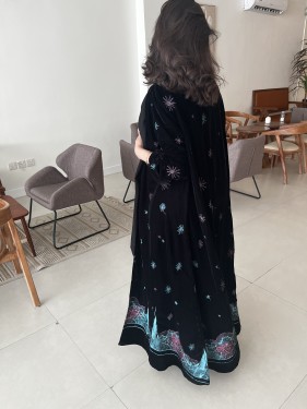Velvet embroidered