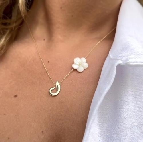 سلسال مطلي بالحرف مع وردة زكوت