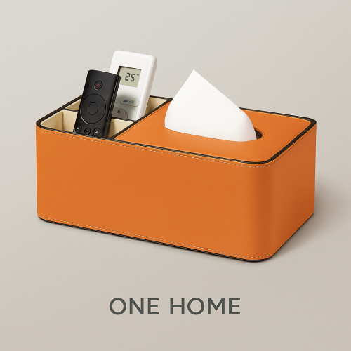 علبة منديل مع منظم اورنج