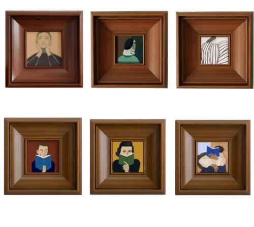 طقم ٦ لوح خشبية باللون البني