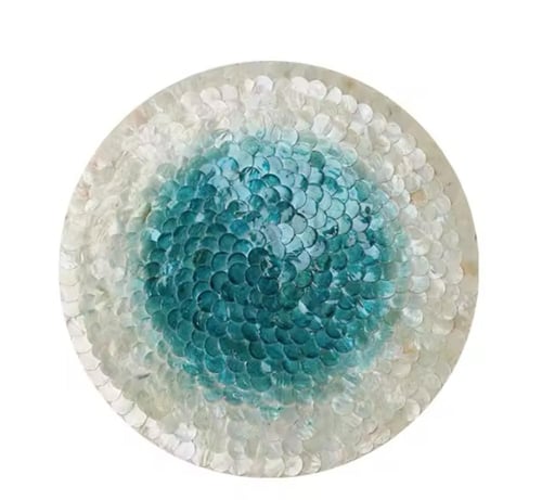 اندر مات صدف قاعدة خشب