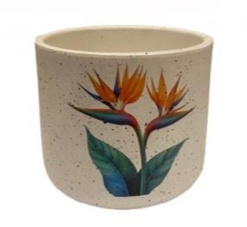 حوض فخار مشجر عصفور M12X12X10CM