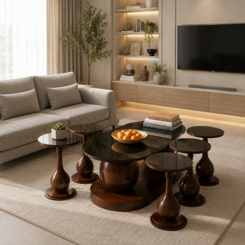 طقم طاولات مع 6خدمة فاخر BH