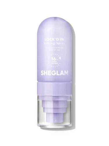 SHEGLAM رذاذ تثبيت المكياج Lock'd In ذو التأثير غير اللامع سريع الجفاف يدوم طويلاً رذاذ تثبيت المكياج غير الدهني للتحكم في الزيوت...