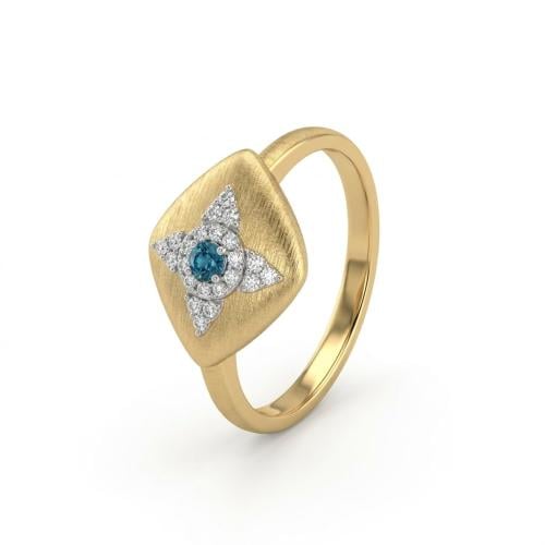 خاتم ذهب عيار 18 تصميم الماس