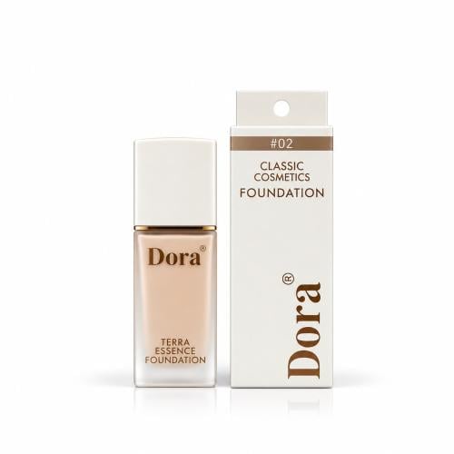 فاونديشن DORA Terra Essence درجة 02 كريم أساس لتوحيد لون البشرة وتغطية ناعمة ومظهر طبيعي أنيق